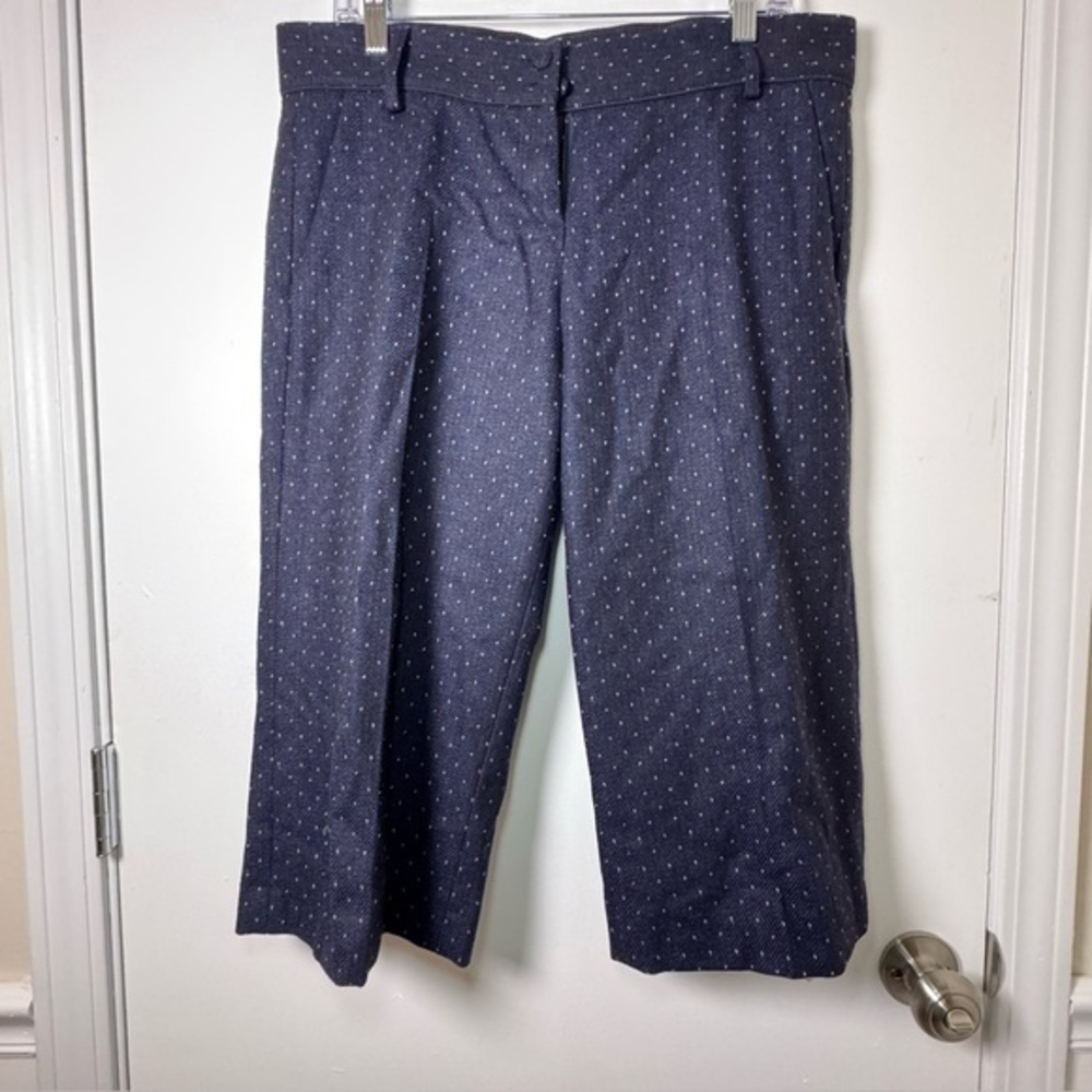 French Connection Dark Navy Patterned Wool Shorts Size 10